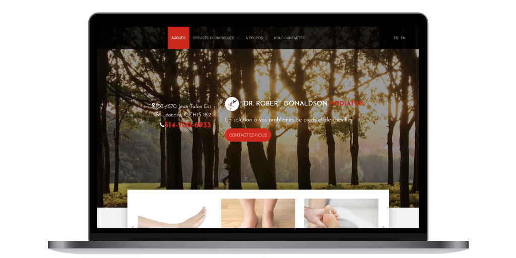 page-d'accueil-Robert-Donaldson-podiatre-agence-web-Linkeo-création-de-site