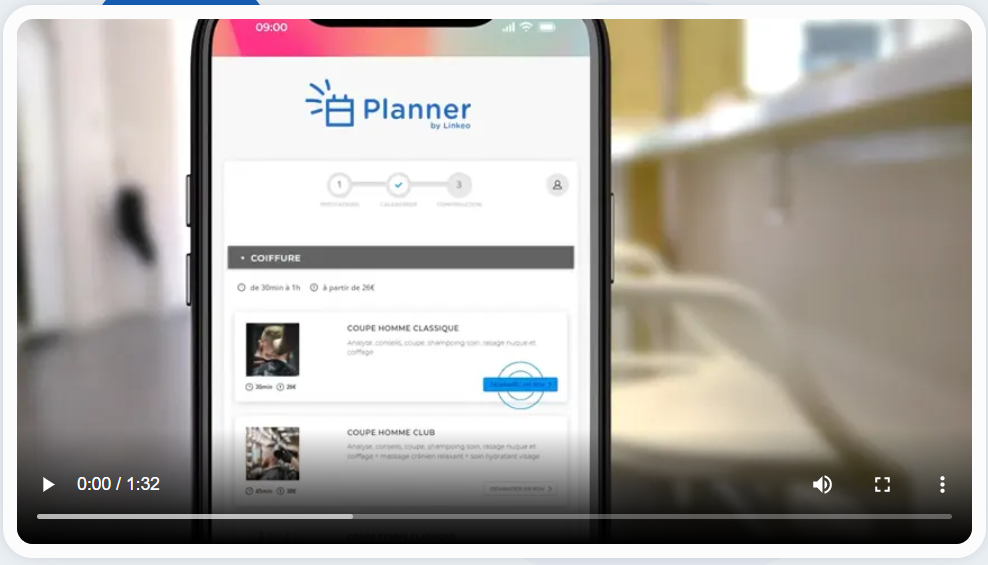 Agence Web Linkeo Vidéo Planner réservation en ligne 